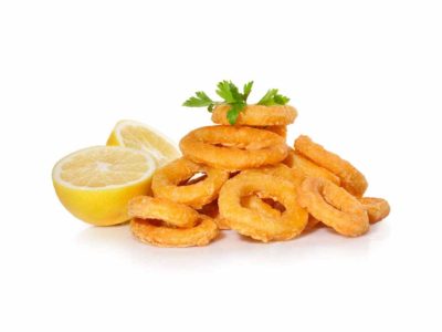 Anéis de calamares fritos